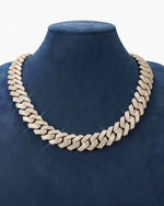 Custom Clasp 4 Row 20MM Moissanite Cuban Link Chain 14K Gold - Yellow Gold