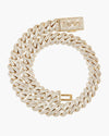 Custom Clasp 4 Row 20MM Moissanite Cuban Link Chain 14K Gold - Yellow Gold