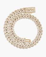 Custom Clasp 4 Row 20MM Moissanite Cuban Link Chain 14K Gold - Yellow Gold