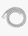 CUSTOM CLASP 22MM Moissanite 5 Row Miami Cuban Link Chain 14K Gold - White Gold