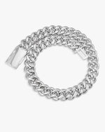 CUSTOM CLASP 22MM Moissanite 5 Row Miami Cuban Link Chain 14K Gold - White Gold