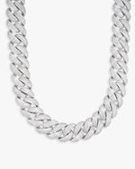 CUSTOM CLASP 22MM Moissanite 5 Row Miami Cuban Link Chain 14K Gold - White Gold