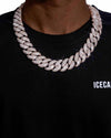 CUSTOM CLASP 22MM Moissanite 5 Row Miami Cuban Link Chain 14K Gold - Rose Gold