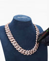 CUSTOM CLASP 22MM Moissanite 5 Row Miami Cuban Link Chain 14K Gold - Rose Gold