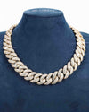 CUSTOM CLASP 22MM Moissanite 5 Row Miami Cuban Link Chain 14K Gold - Yellow Gold
