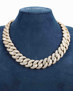 CUSTOM CLASP 22MM Moissanite 5 Row Miami Cuban Link Chain 14K Gold - Yellow Gold