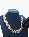CUSTOM CLASP 22MM Moissanite 5 Row Miami Cuban Link Chain 14K Gold - Yellow Gold