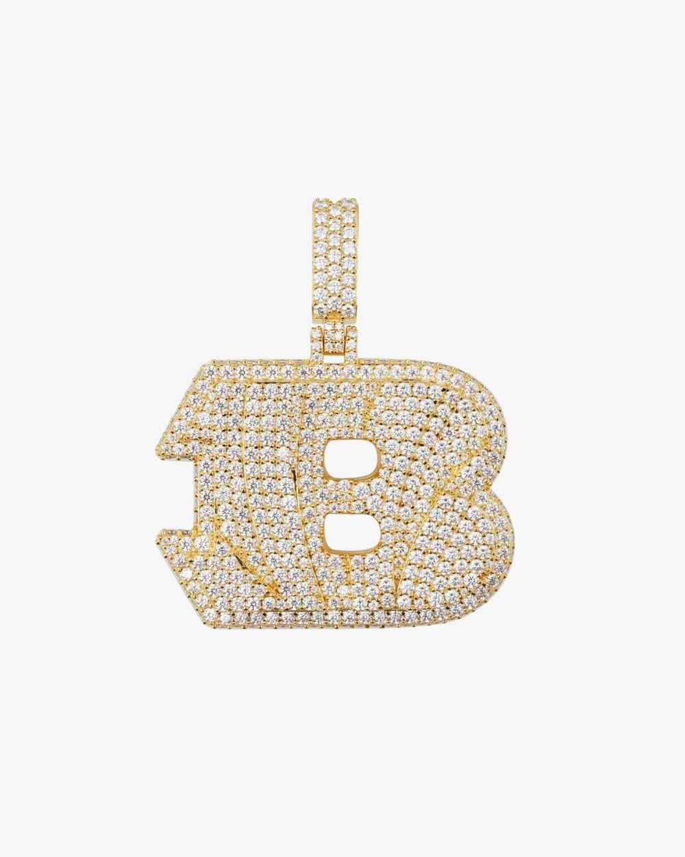 custom fat b moissanite letter pendant 14k gold icecartel white1