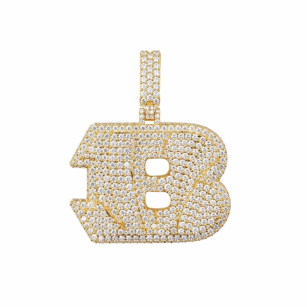 custom fat b moissanite letter pendant 14k gold icecartel white1