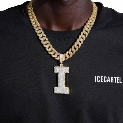 custom i moissanite letter pendant 14k gold icecartel model1