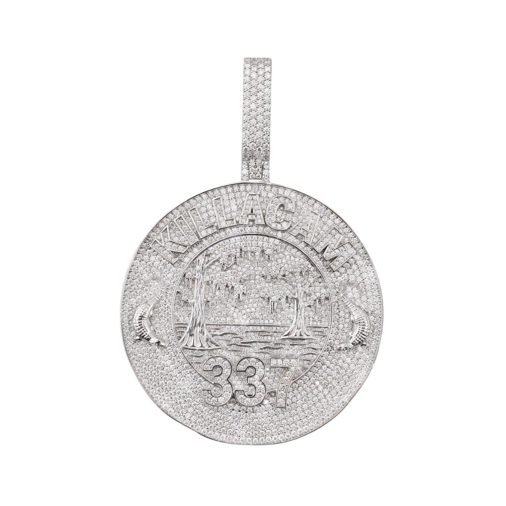 custom killacam moissanite circle pendant 14k gold ICECARTEL