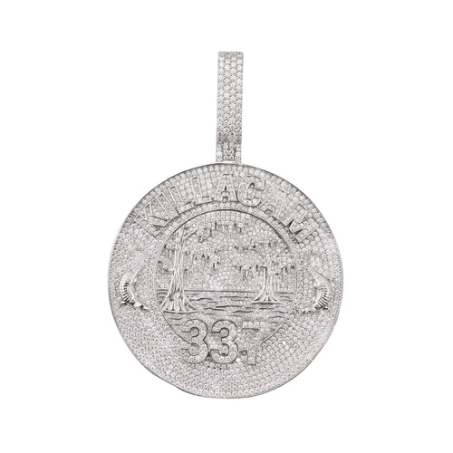 custom killacam moissanite circle pendant 14k gold ICECARTEL