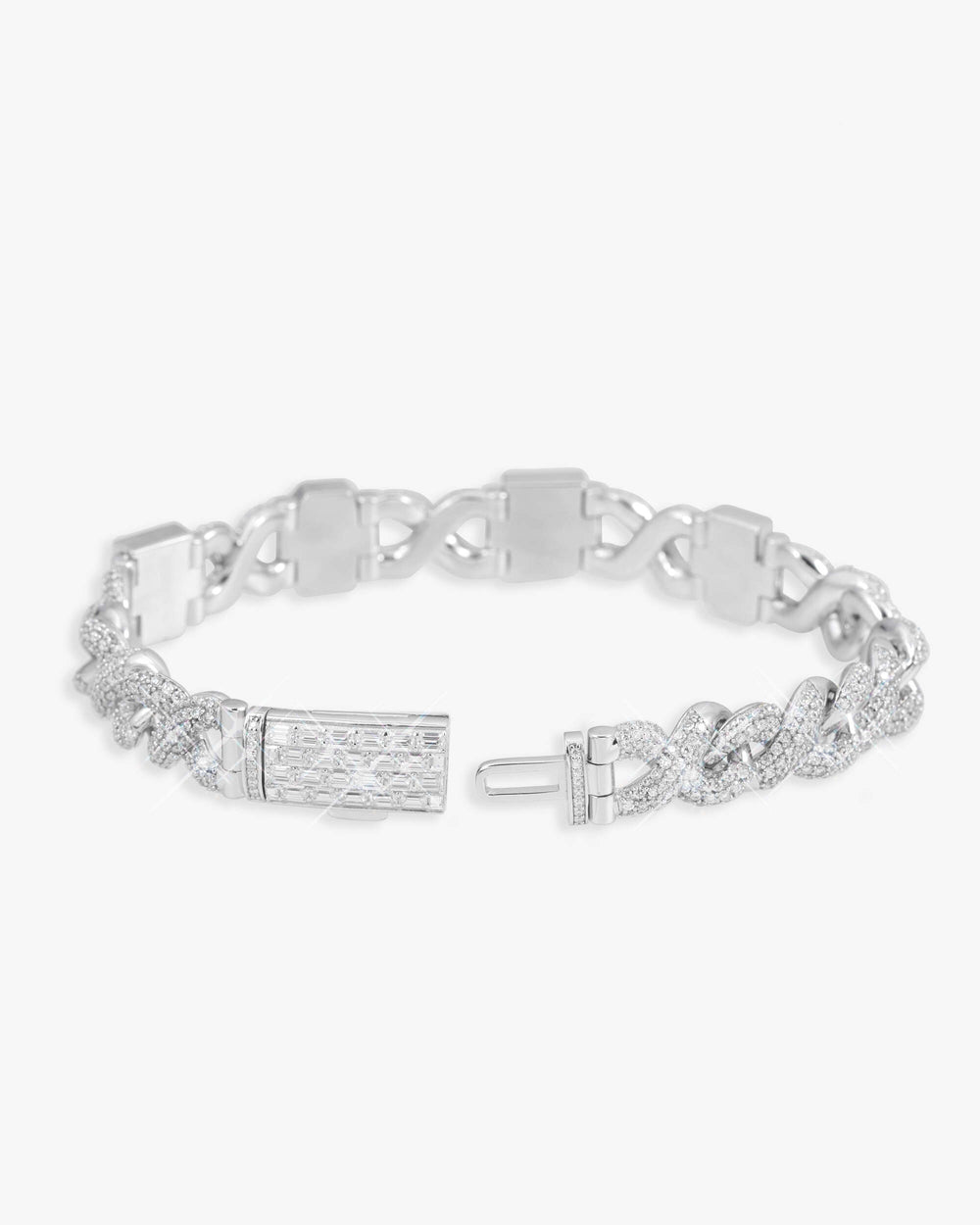 custom letters moissanite infinity link bracelet 14k gold icecartel px lock