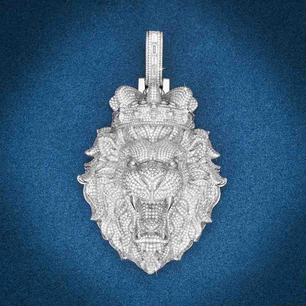 Custom lion head pendant icecartel front