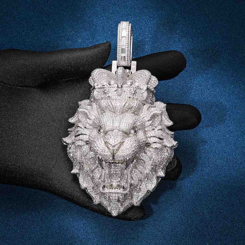 Custom lion head pendant icecartel hand