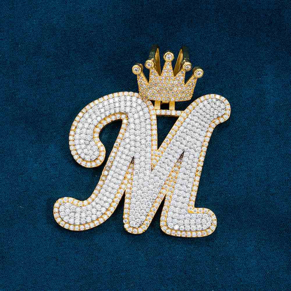Custom M Moissanite Pendant