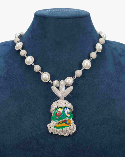 custom moissanite cactus jack inspired murakami pendant 14k gold icecartel display