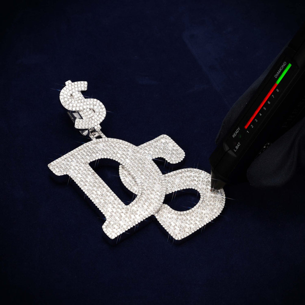 custom moissanite dollar ds pendant icecartel test