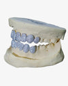 8 on 8 VVS Moissanite Diamond Grillz - White Gold