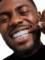 8 on 8 VVS Moissanite Diamond Grillz - White Gold