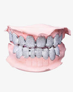 Custom Moissanite Cluster Grillz - White Gold