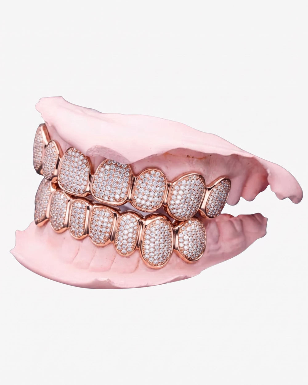 Custom Moissanite Cluster Grillz - Rose Gold
