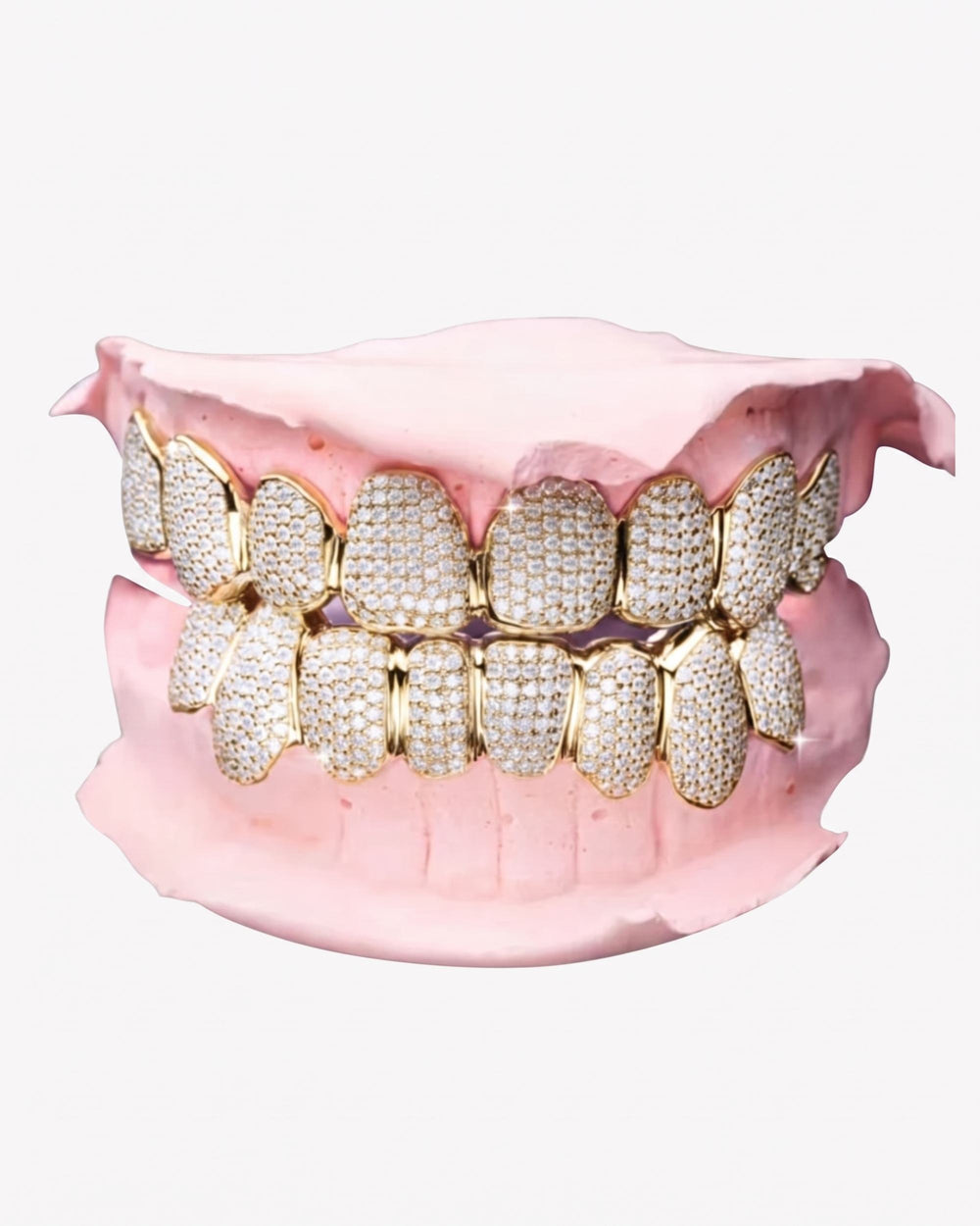 Custom Moissanite Cluster Grillz - Yellow Gold
