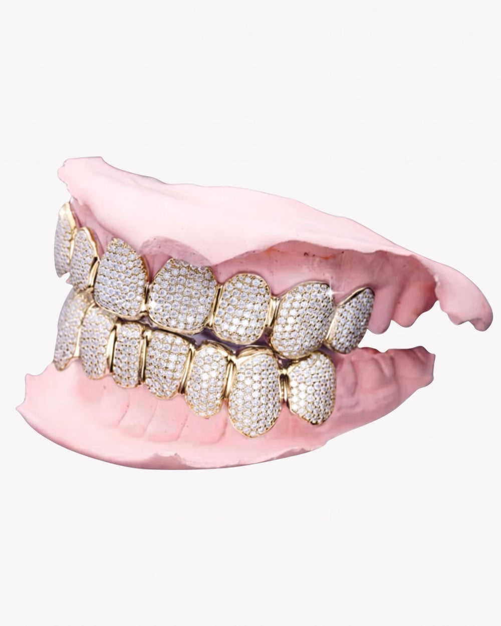 Custom Moissanite Cluster Grillz - Yellow Gold