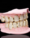 Custom Moissanite Cluster Grillz - Yellow Gold