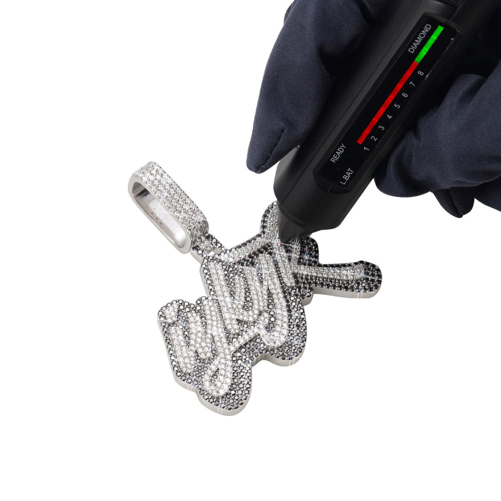 custom moissanite iykyk name pendant 14k gold icecartel test