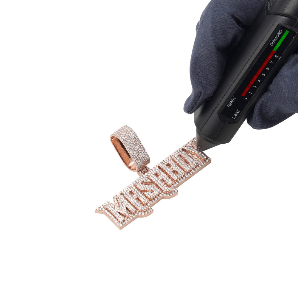 custom moissanite masaboy name pendant 14k gold icecartel test