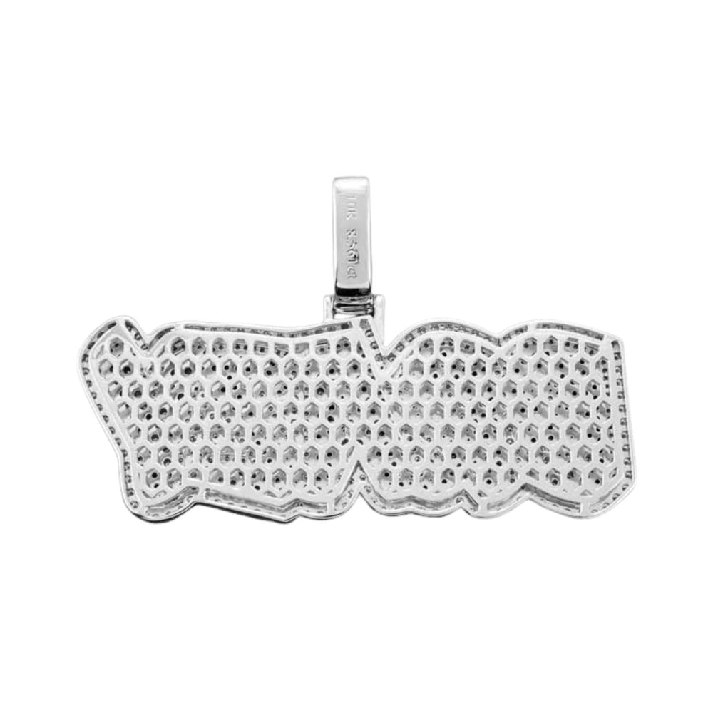 custom moissanite name pendant white gold iced out back1