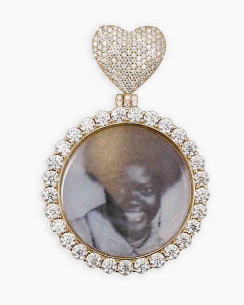 custom moissanite photo pendant 14k gold icecartel gold main