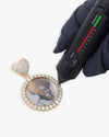 Custom Moissanite Photo Pendant 14K Gold - Yellow Gold