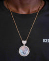 Custom Moissanite Photo Pendant 14K Gold - Rose Gold