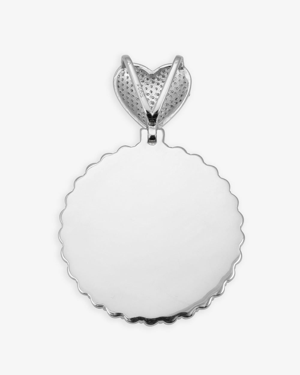 Custom Moissanite Photo Pendant 14K Gold - White Gold