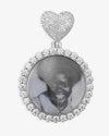 Custom Moissanite Photo Pendant 14K Gold - White Gold