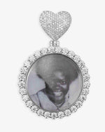 Custom Moissanite Photo Pendant 14K Gold - White Gold