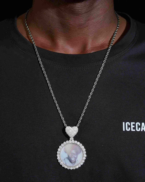 custom moissanite photo pendant 14k gold icecartel white model