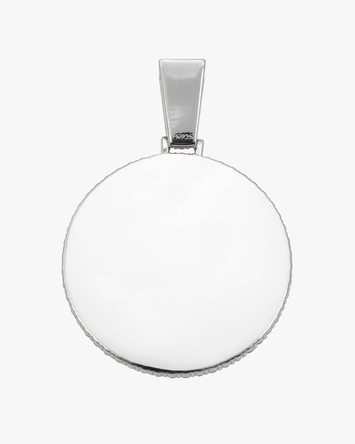 custom moissanite picture pendant 14k white gold px back