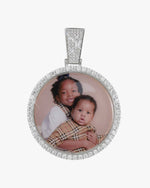 Custom Moissanite Picture Pendant 14K Gold - White Gold
