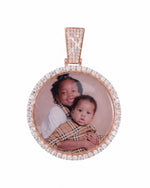 Custom Moissanite Picture Pendant 14K Gold - Rose Gold