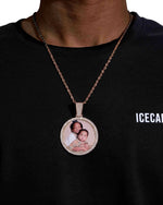 Custom Moissanite Picture Pendant 14K Gold - Rose Gold