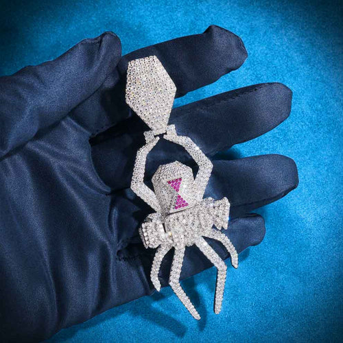 custom moissanite spider pendant