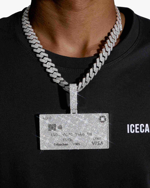 custom moissanite visa card pendant 14k gold icecartel model