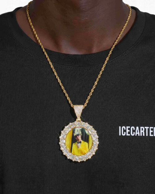 custom picture pendant 14k gold icecartel yellow model