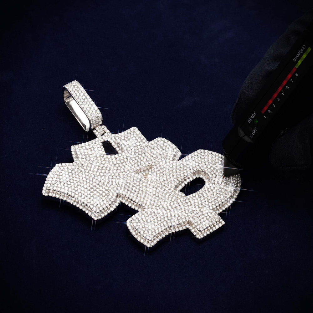 custom special b moissanite letter pendant 14k gold icecartel test