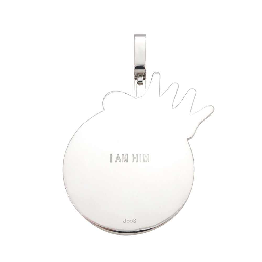 Custom "SPW" Moissanite Circle Pendant 14K Gold