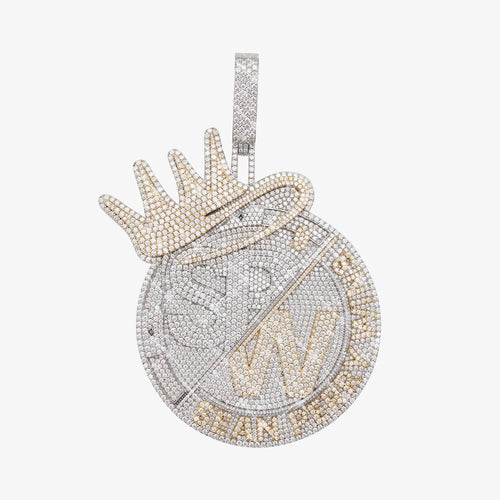 custom spw moissanite circle pendant 14k gold icecartel F6