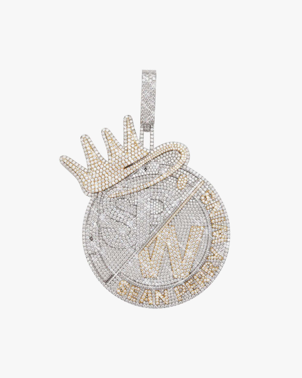 custom spw moissanite circle pendant 14k gold icecartel F6